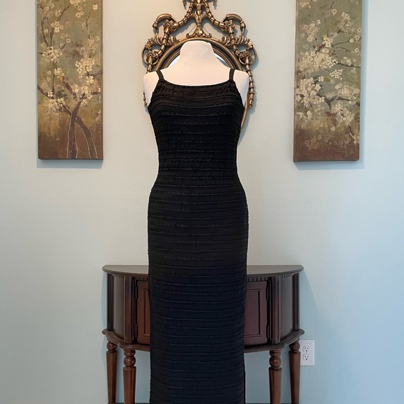 Luxury Designer Pepa Pombo Long Black Evening Dress - Picture 1 of 10